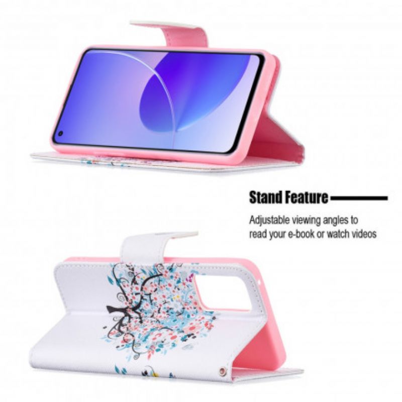 Flip Cover Oppo Reno 6 5G Blomstret Træ