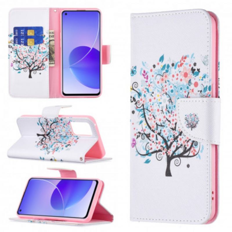 Flip Cover Oppo Reno 6 5G Blomstret Træ