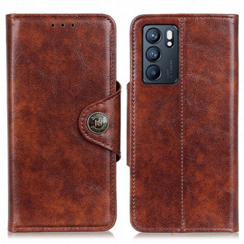 Flip Cover Oppo Reno 6 5G Faux Læder Knap Vintage