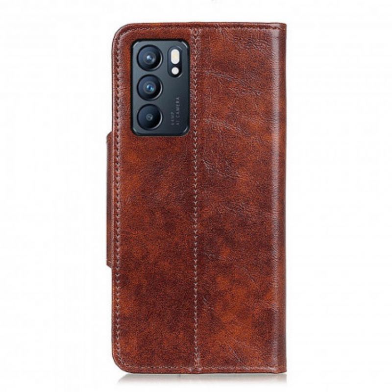 Flip Cover Oppo Reno 6 5G Faux Læder Knap Vintage