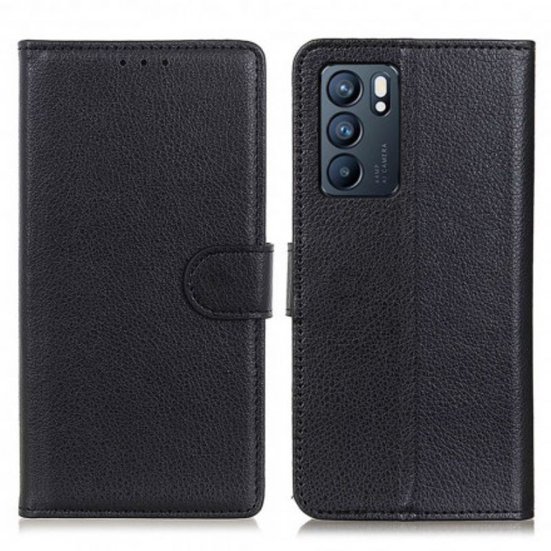 Flip Cover Oppo Reno 6 5G Faux Læder Litchi