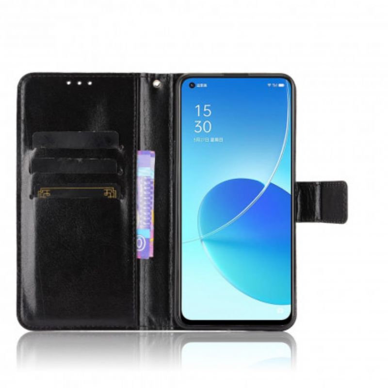 Flip Cover Oppo Reno 6 5G Flashy Imiteret Læder