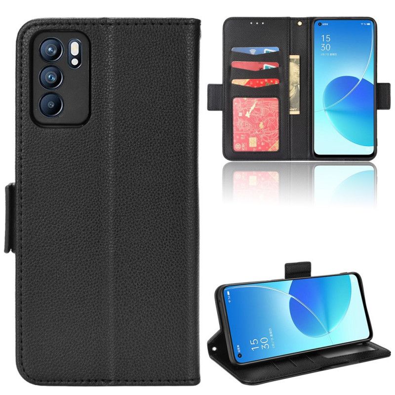 Flip Cover Oppo Reno 6 5G Læder Cover Dobbelt Nye Farver Flap