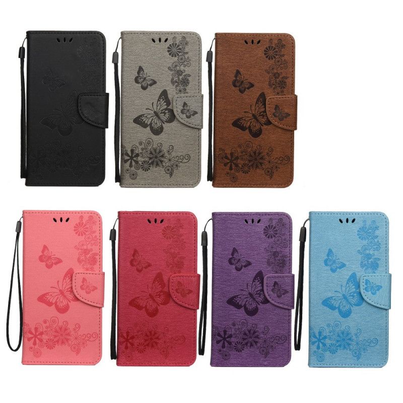 Flip Cover Oppo Reno 6 5G Med Snor Splendid Strap Sommerfugle