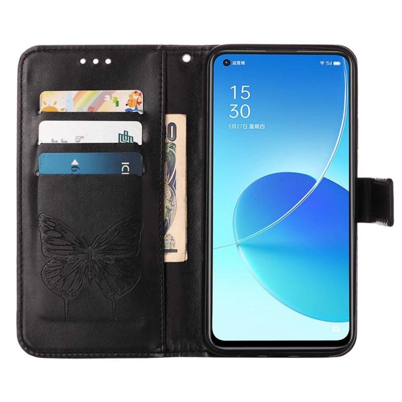 Flip Cover Oppo Reno 6 5G Sommerfugledesign