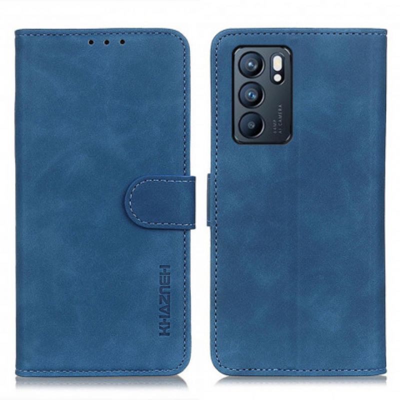 Flip Cover Oppo Reno 6 5G Vintage Lædereffekt Khazneh