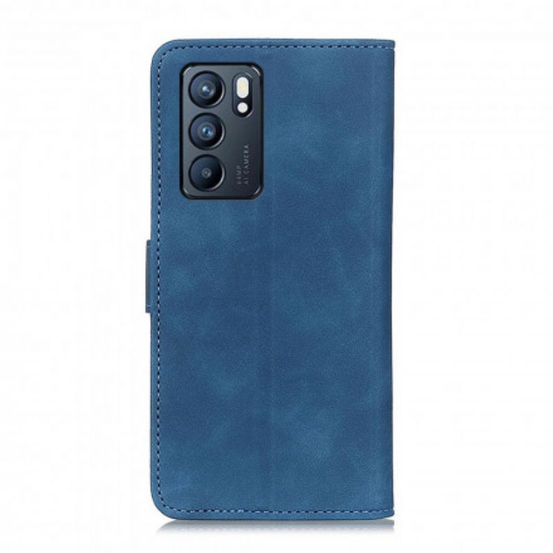 Flip Cover Oppo Reno 6 5G Vintage Lædereffekt Khazneh