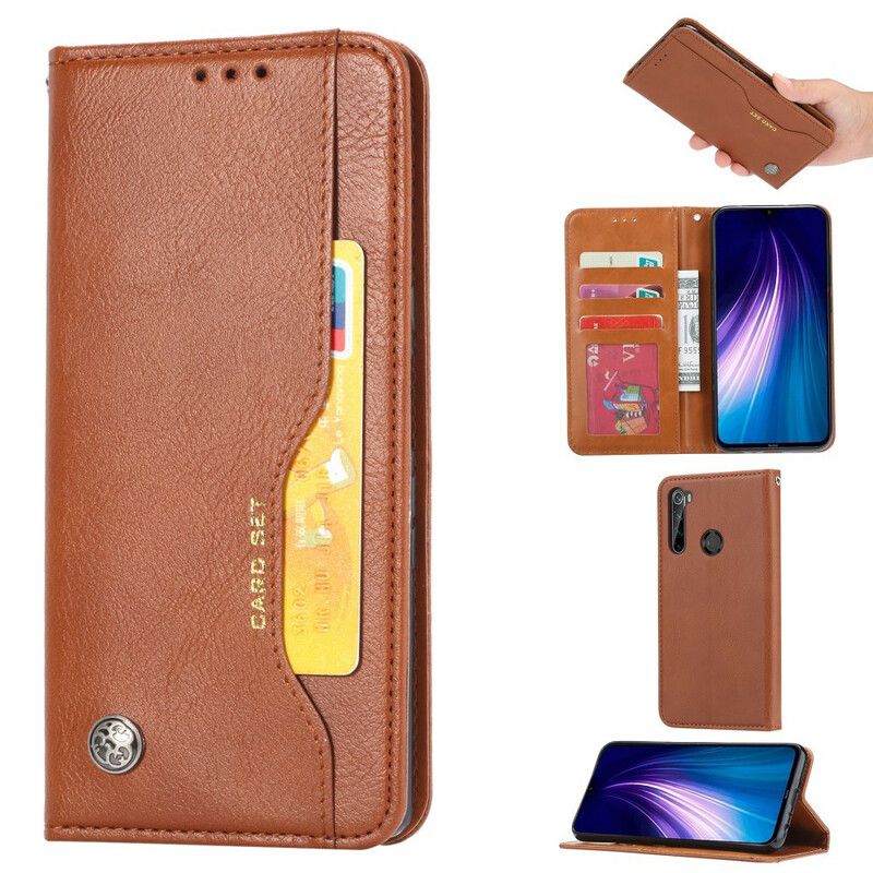 Cover Xiaomi Redmi Note 8T Flip Cover Faux Læder Kortholder