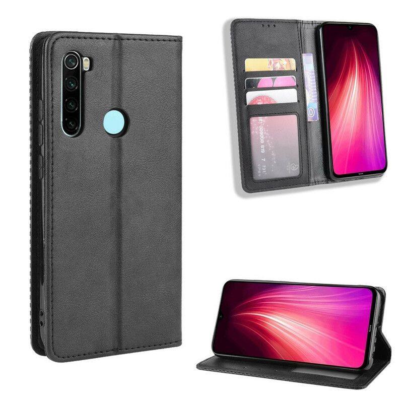 Cover Xiaomi Redmi Note 8T Flip Cover Vintage Stiliseret Lædereffekt