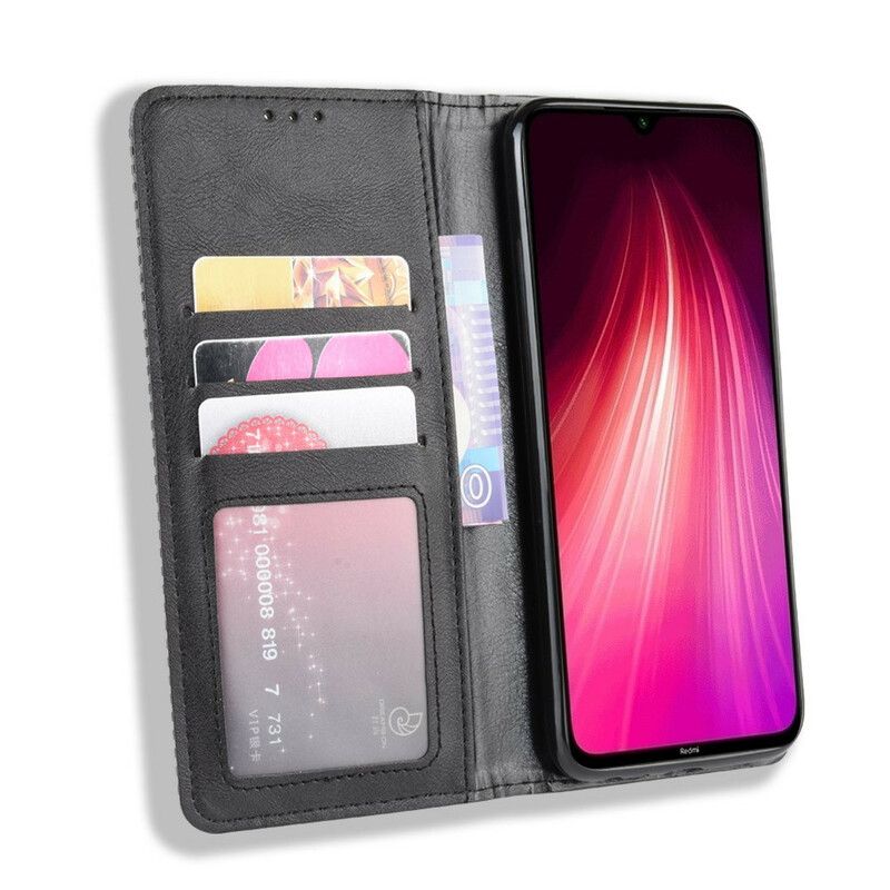 Cover Xiaomi Redmi Note 8T Flip Cover Vintage Stiliseret Lædereffekt