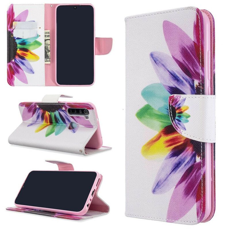 Flip Cover Xiaomi Redmi Note 8T Akvarelblomst