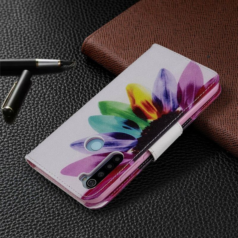 Flip Cover Xiaomi Redmi Note 8T Akvarelblomst