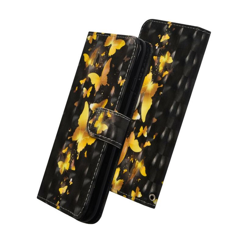 Flip Cover Xiaomi Redmi Note 8T Gule Sommerfugle