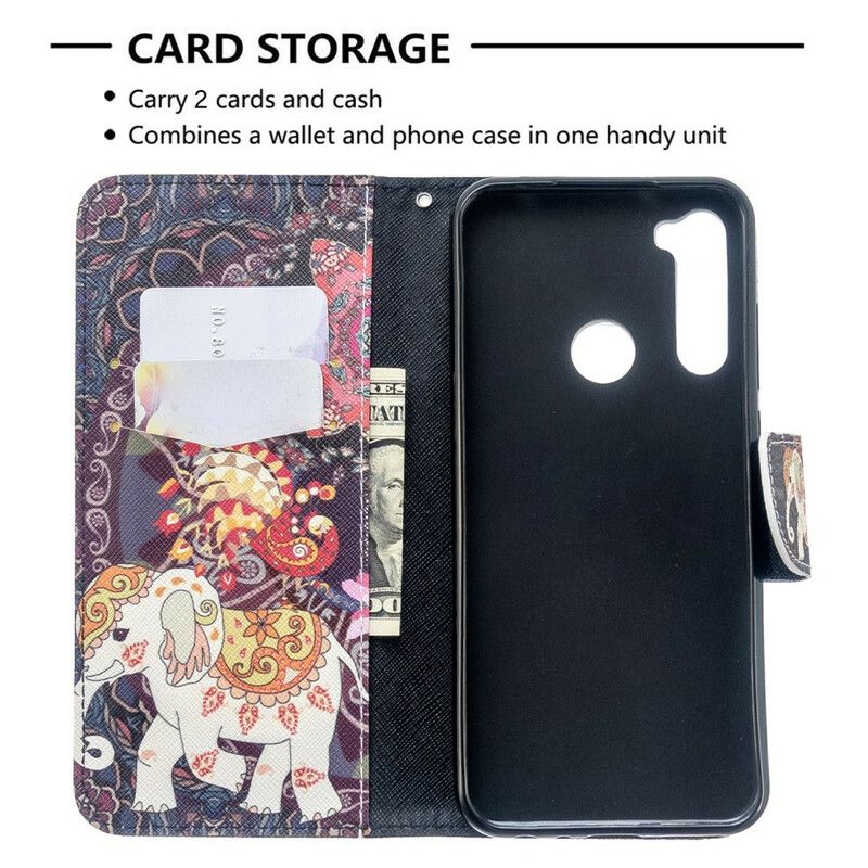 Flip Cover Xiaomi Redmi Note 8T Indiske Elefanter