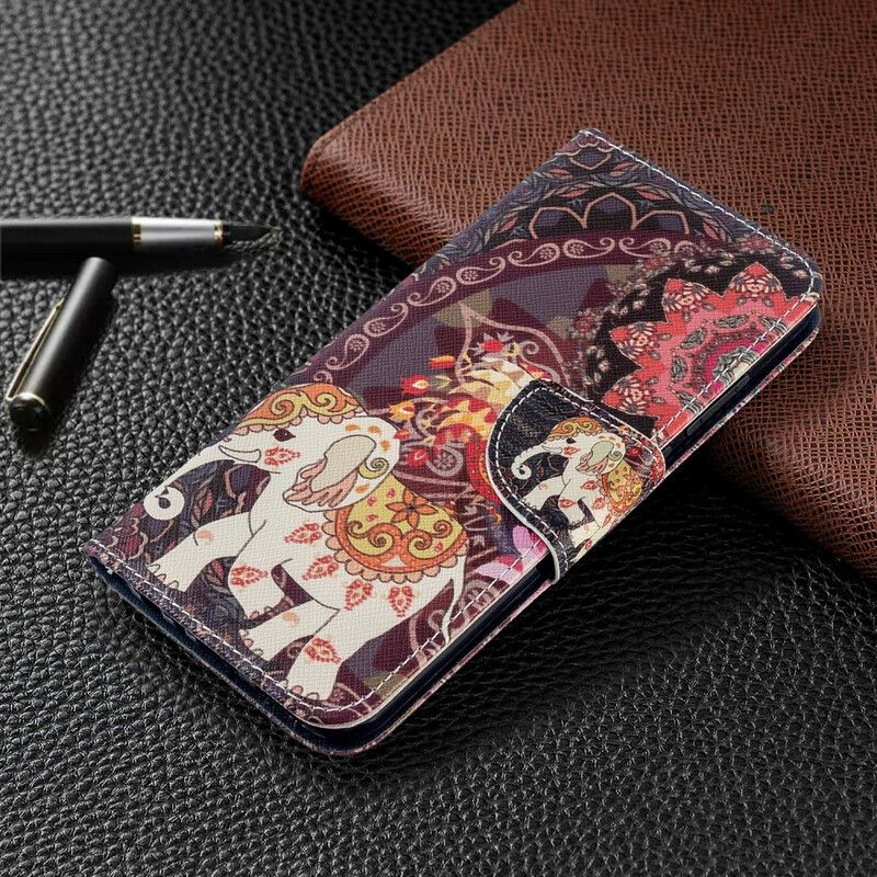 Flip Cover Xiaomi Redmi Note 8T Indiske Elefanter