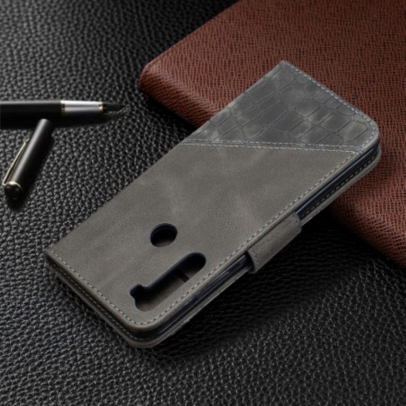 Flip Cover Xiaomi Redmi Note 8T Klassisk Krokodilleskindseffekt