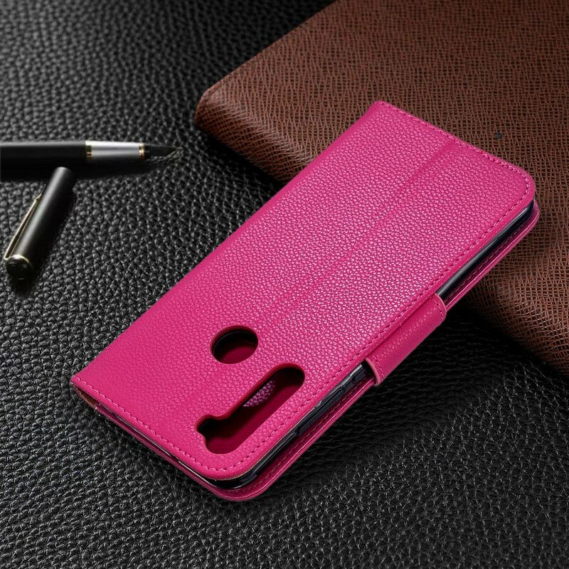 Flip Cover Xiaomi Redmi Note 8T Læder Cover Litchi Flap Skrå