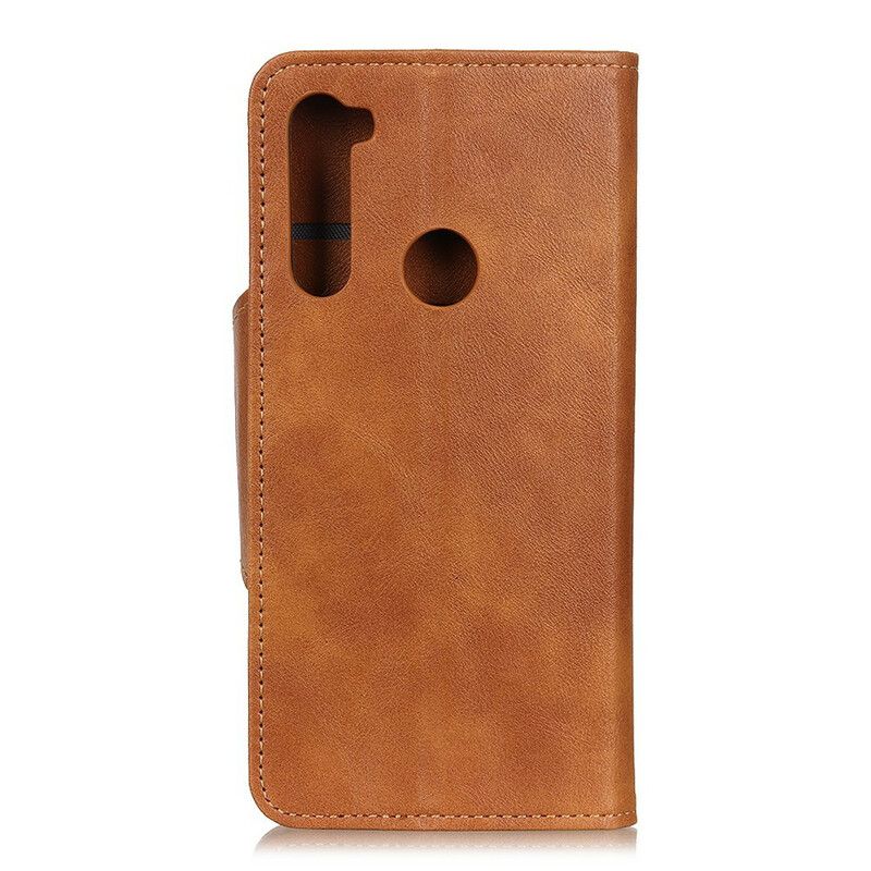 Flip Cover Xiaomi Redmi Note 8T Vintage Imiteret Læder Og Knap