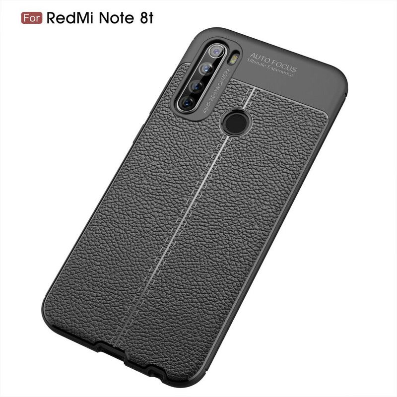 Mobilcover Xiaomi Redmi Note 8T Dobbelt Linje Litchi Læder Effekt