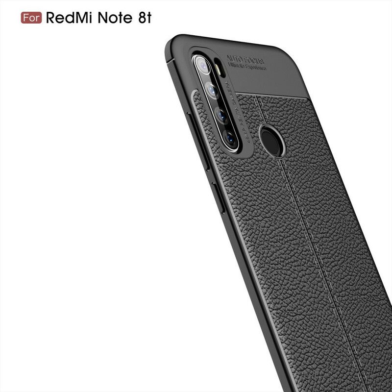 Mobilcover Xiaomi Redmi Note 8T Dobbelt Linje Litchi Læder Effekt