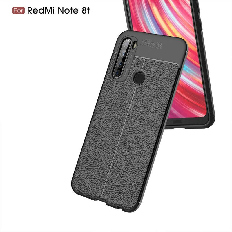 Mobilcover Xiaomi Redmi Note 8T Dobbelt Linje Litchi Læder Effekt