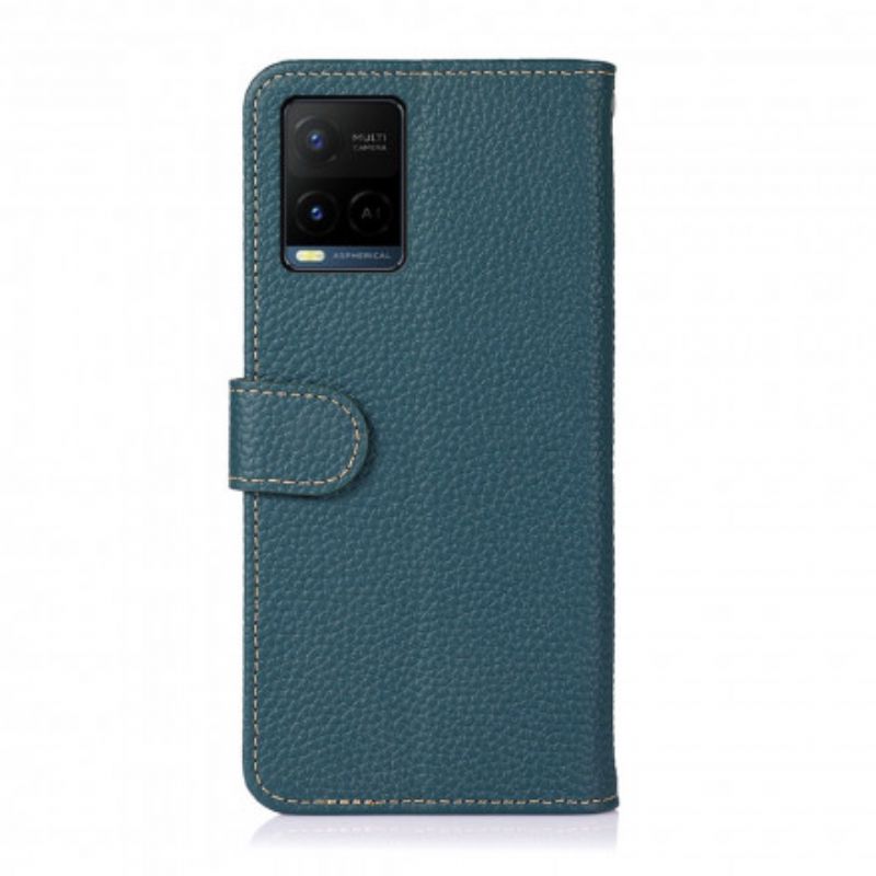 Flip Cover Vivo Y33s / Y21 / Y21s Litchi Khazneh Læder