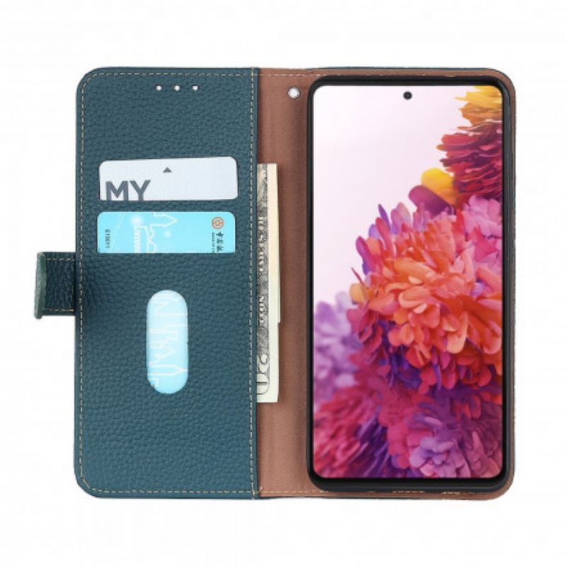 Flip Cover Vivo Y33s / Y21 / Y21s Litchi Khazneh Læder