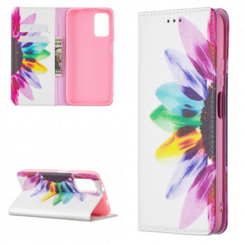 Cover Poco M3 Flip Cover Akvarelblomst