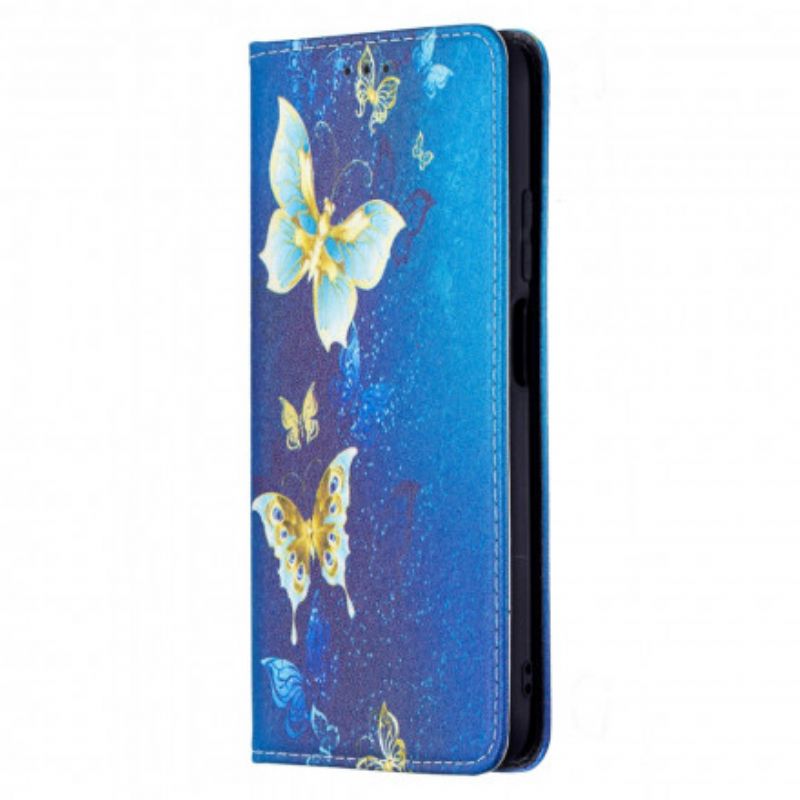 Cover Poco M3 Flip Cover Farverige Sommerfugle