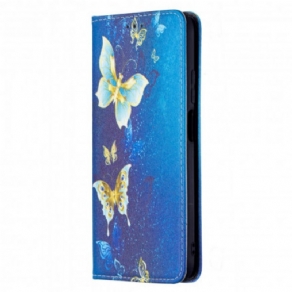 Cover Poco M3 Flip Cover Farverige Sommerfugle