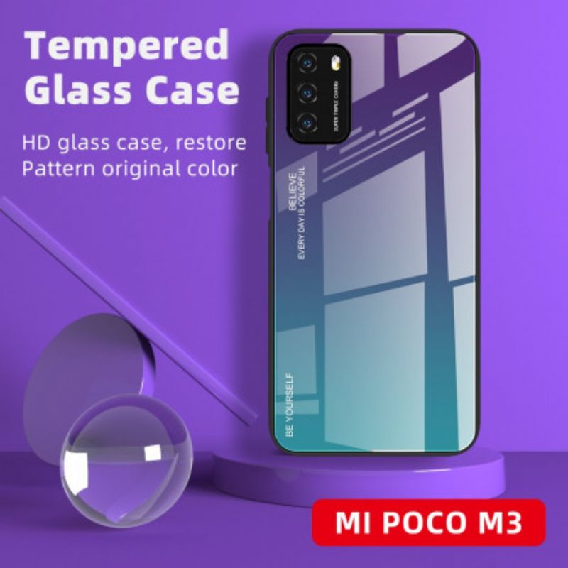 Cover Poco M3 Vær Dig Selv Hærdet Glas