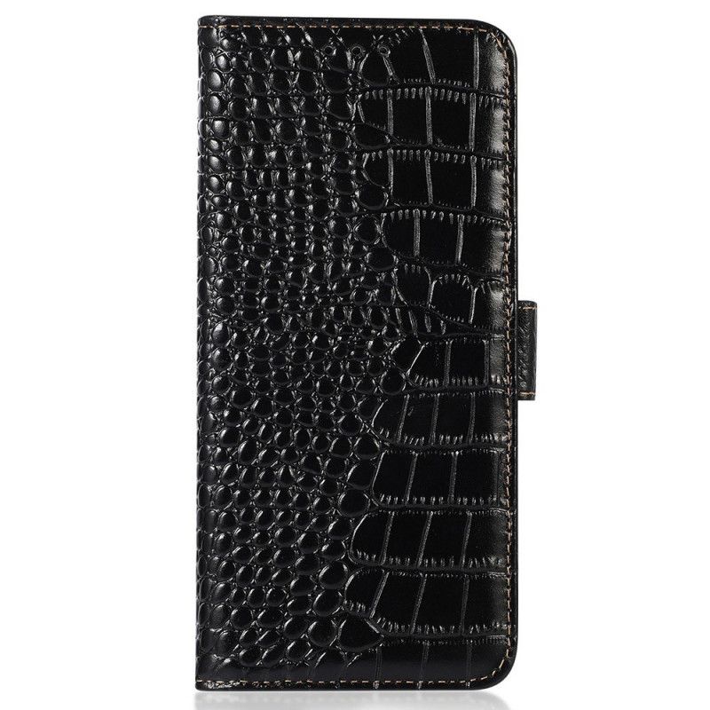 Læder Cover Realme GT2 Pro Ægte Rfid Crocodile Style Læder