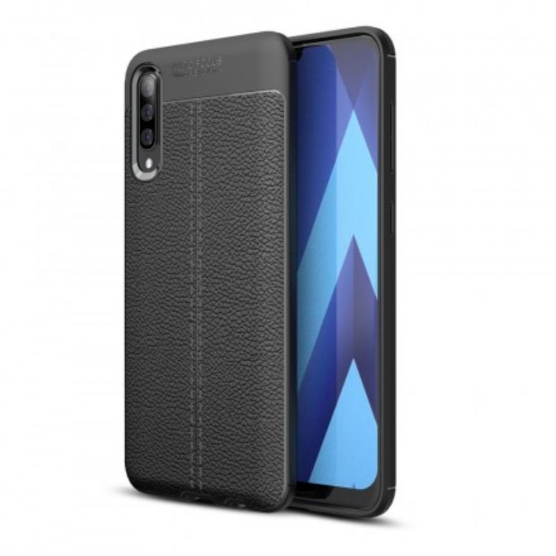 Cover Samsung Galaxy A50 Dobbelt Linje Litchi Lædereffekt