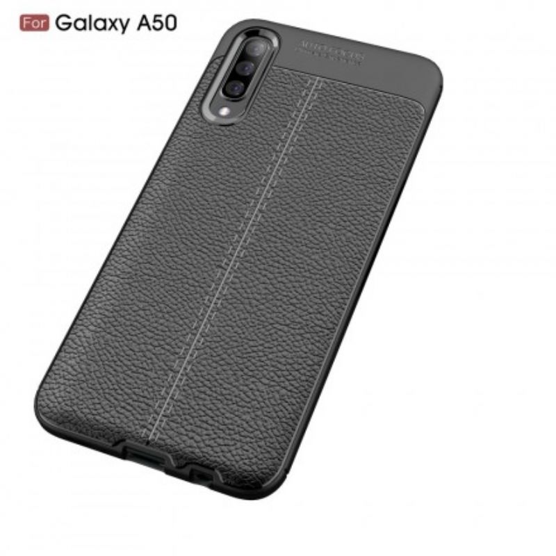 Cover Samsung Galaxy A50 Dobbelt Linje Litchi Lædereffekt