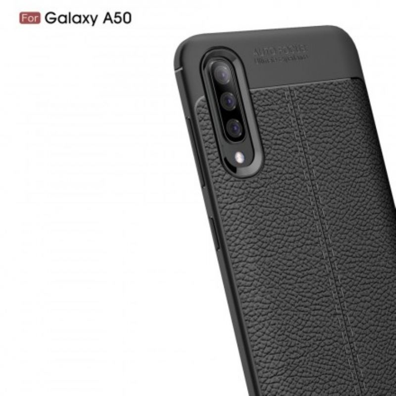 Cover Samsung Galaxy A50 Dobbelt Linje Litchi Lædereffekt