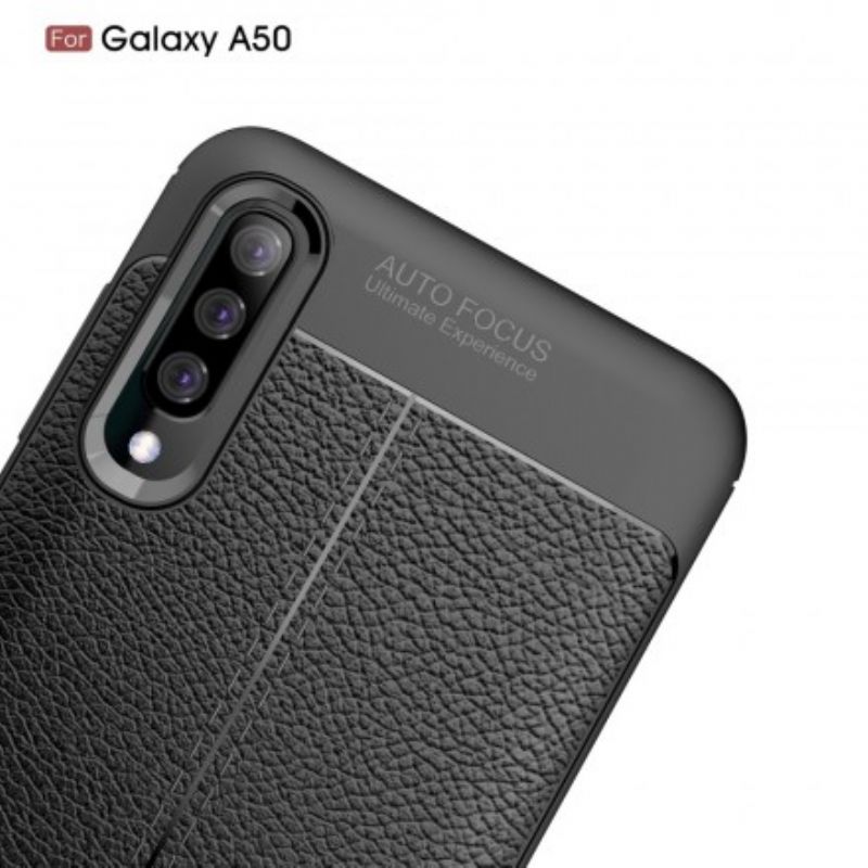 Cover Samsung Galaxy A50 Dobbelt Linje Litchi Lædereffekt