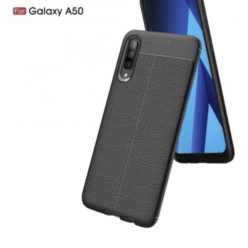 Cover Samsung Galaxy A50 Dobbelt Linje Litchi Lædereffekt