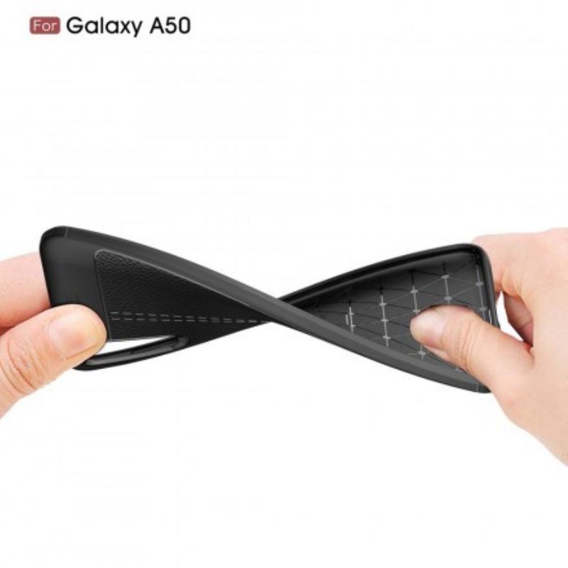 Cover Samsung Galaxy A50 Dobbelt Linje Litchi Lædereffekt