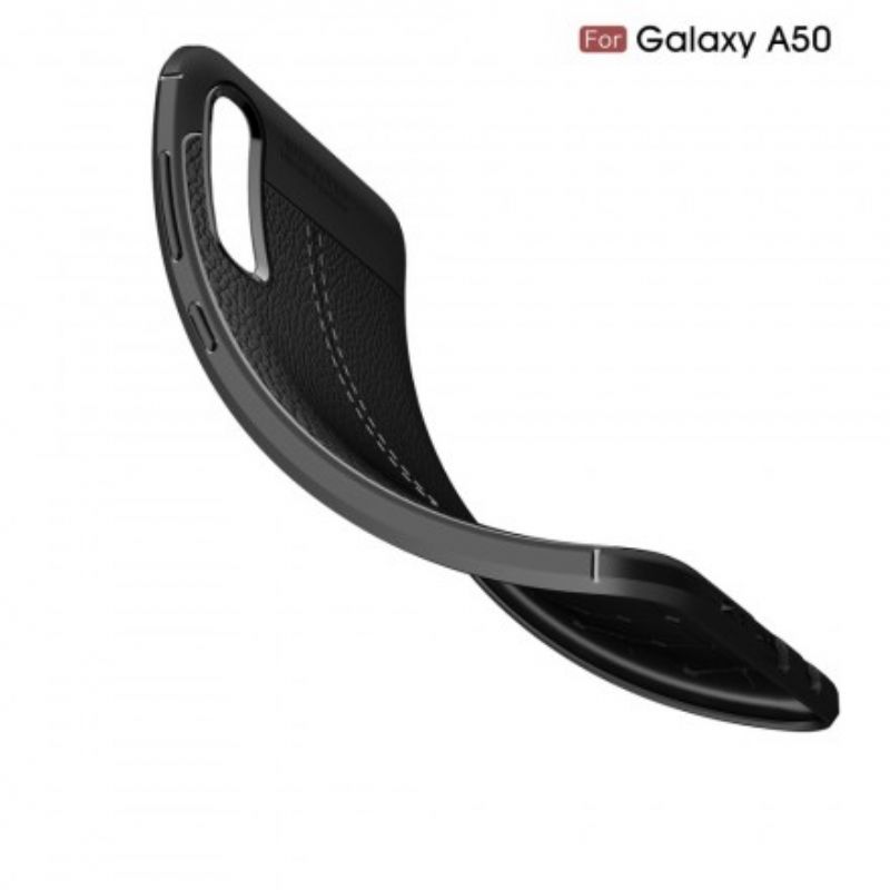 Cover Samsung Galaxy A50 Dobbelt Linje Litchi Lædereffekt