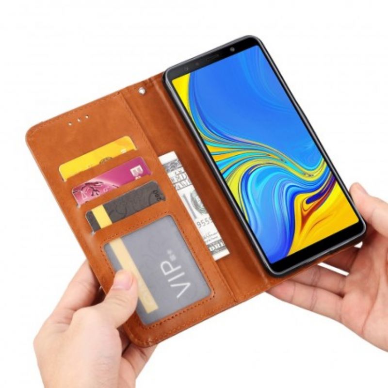 Cover Samsung Galaxy A50 Flip Cover Faux Læder Kortholder