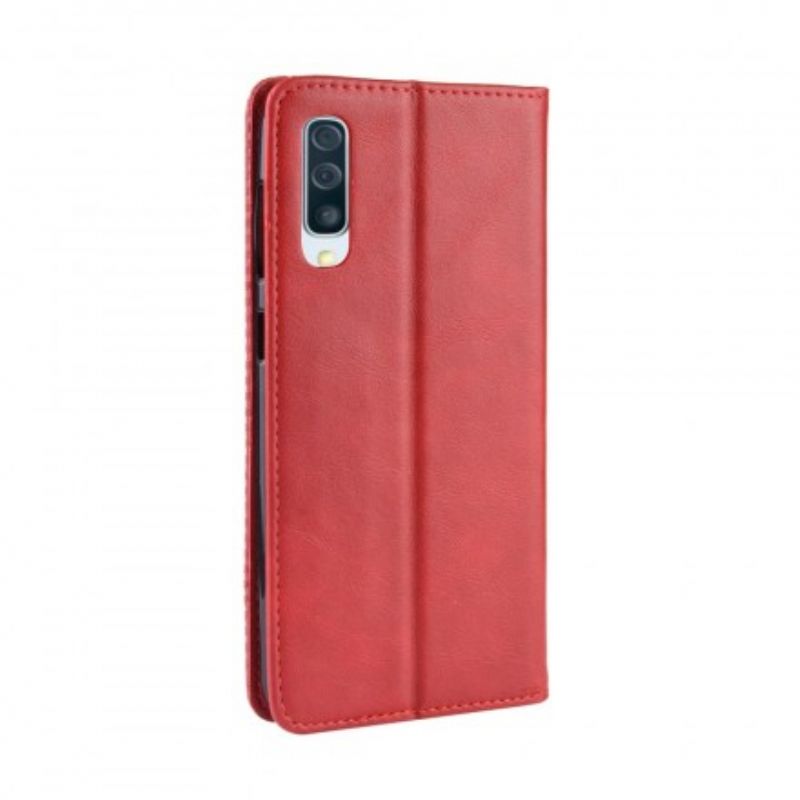 Cover Samsung Galaxy A50 Flip Cover Vintage Stiliseret Lædereffekt