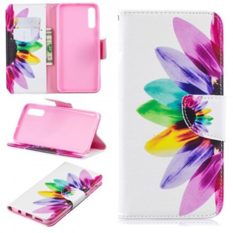 Flip Cover Samsung Galaxy A50 Akvarelblomst