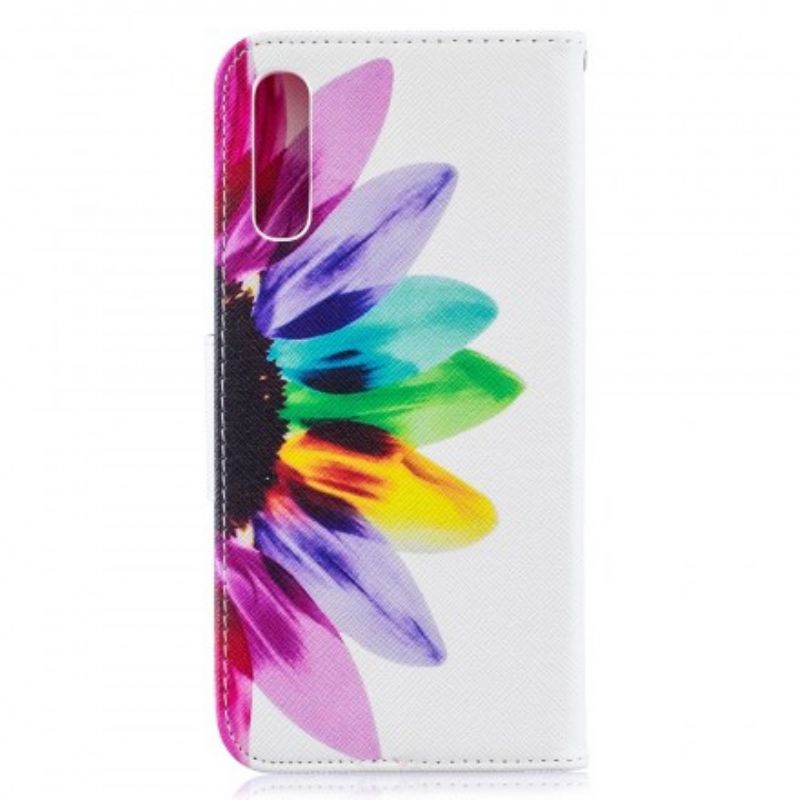 Flip Cover Samsung Galaxy A50 Akvarelblomst