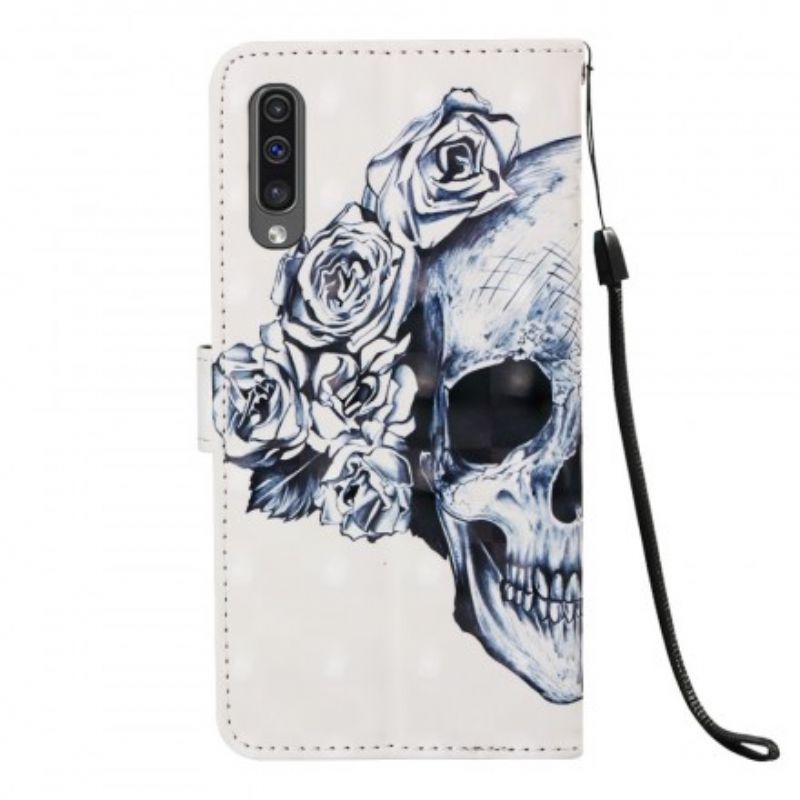 Flip Cover Samsung Galaxy A50 Blomsterskalle