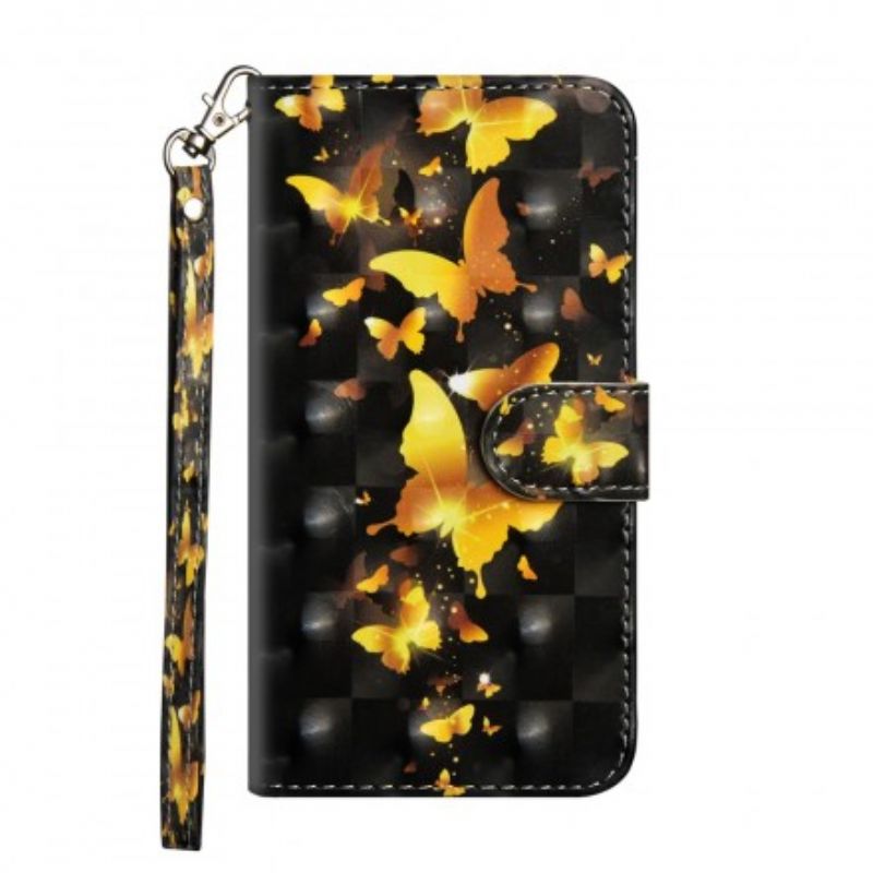 Flip Cover Samsung Galaxy A50 Gule Sommerfugle