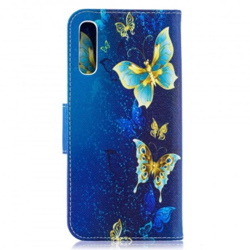 Flip Cover Samsung Galaxy A50 Gyldne Sommerfugle