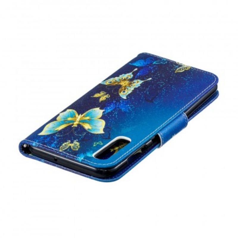 Flip Cover Samsung Galaxy A50 Gyldne Sommerfugle