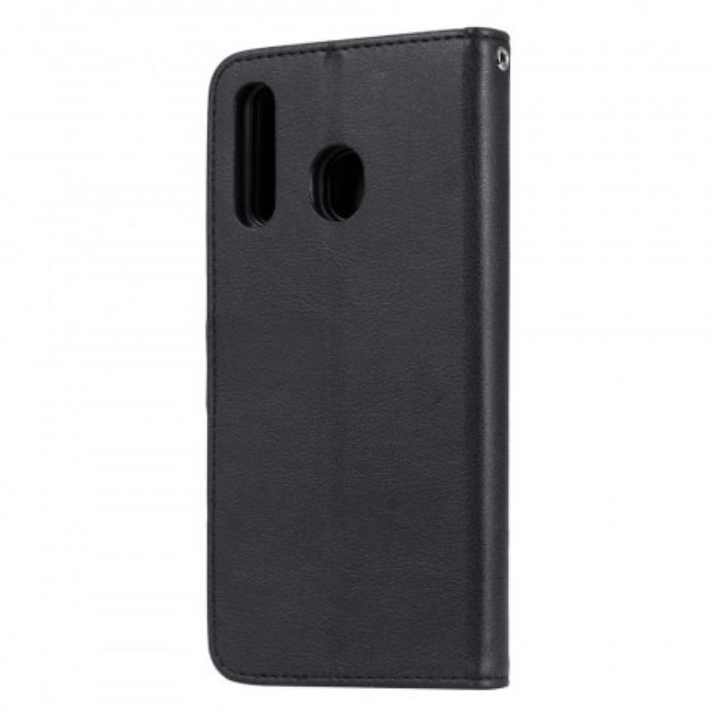 Flip Cover Samsung Galaxy A50 Med Snor Læderremseffekt