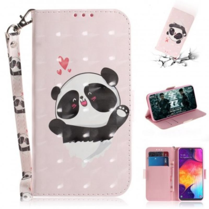 Flip Cover Samsung Galaxy A50 Med Snor Panda Love Strap