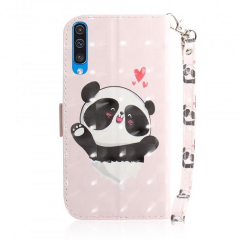 Flip Cover Samsung Galaxy A50 Med Snor Panda Love Strap